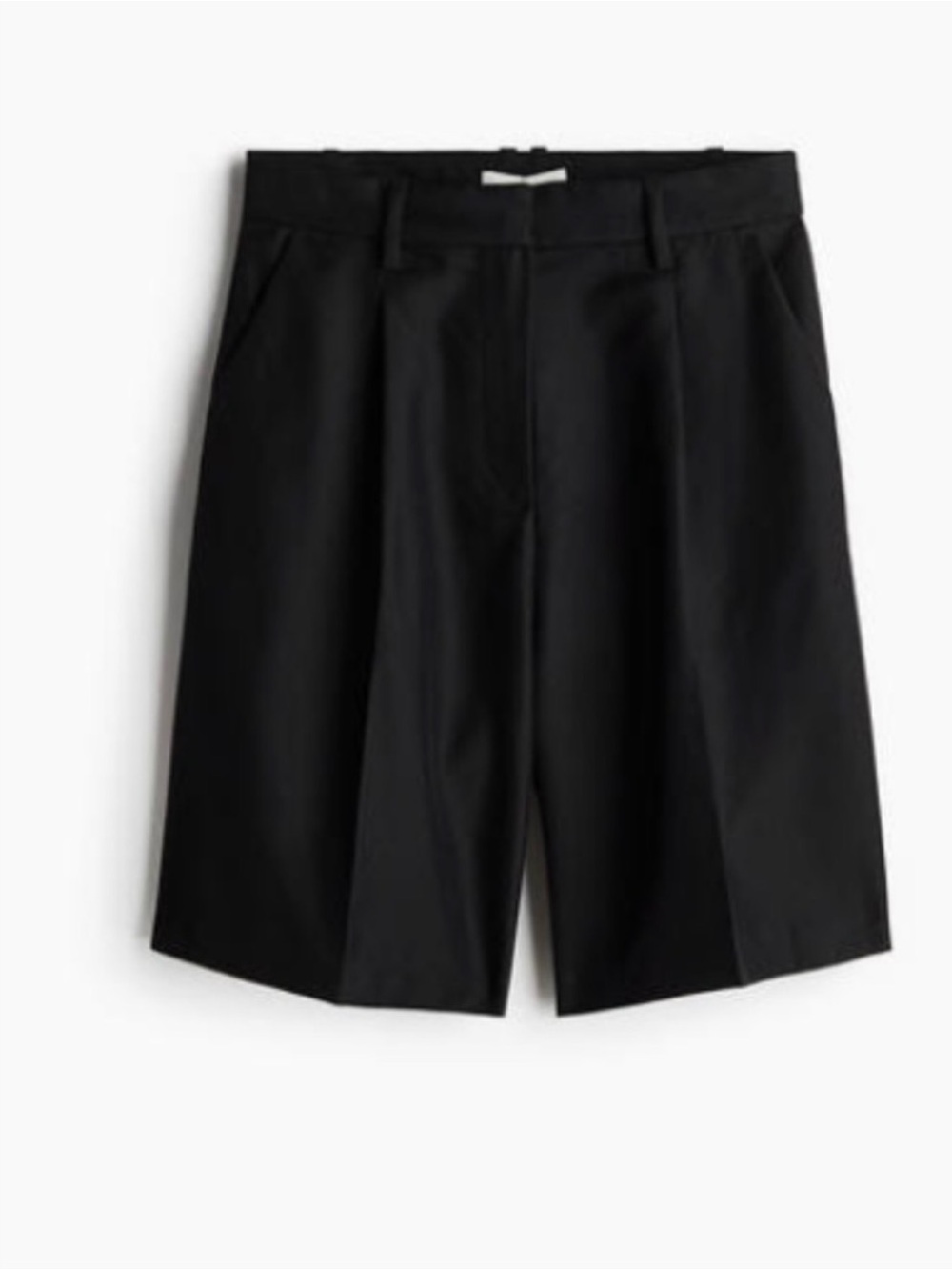H&M Black Linen Tailored Bermuda Shorts size 6